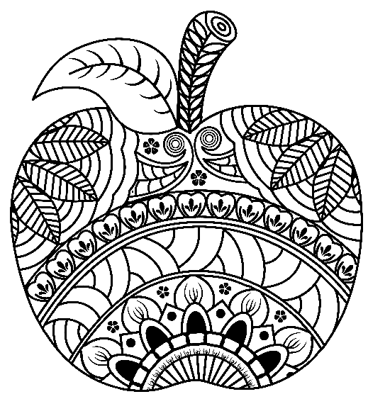 Apple For Adults Coloring Page