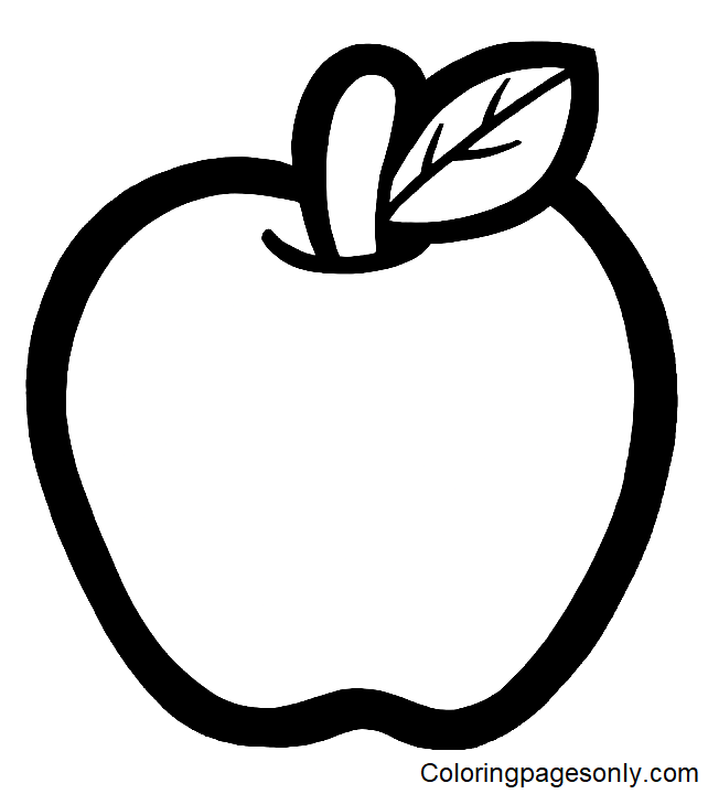 Apple Free Printable Coloring Page