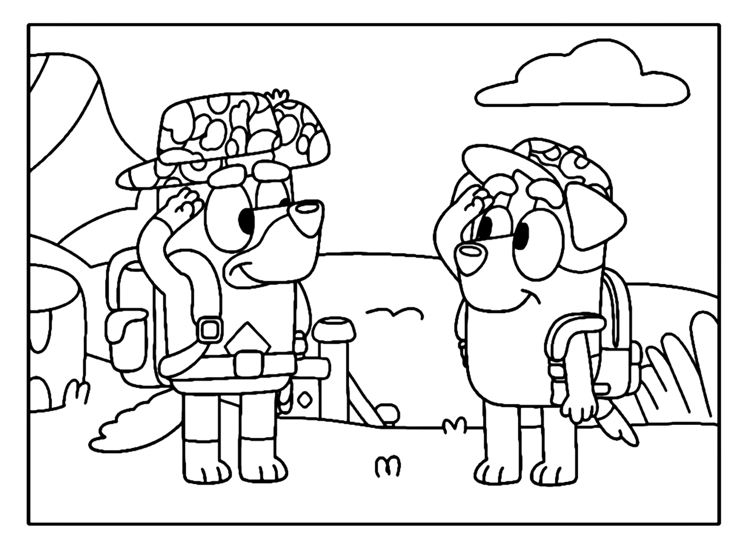 Army Bluey Coloring Pages