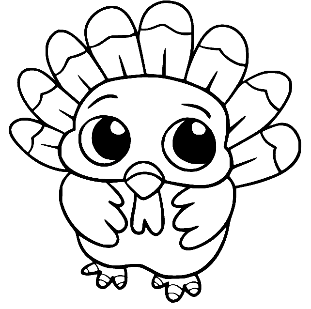 Baby Funny Turkey Coloring Page
