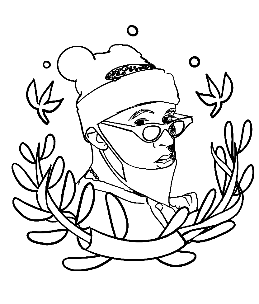 Bad Bunny Free Coloring Page