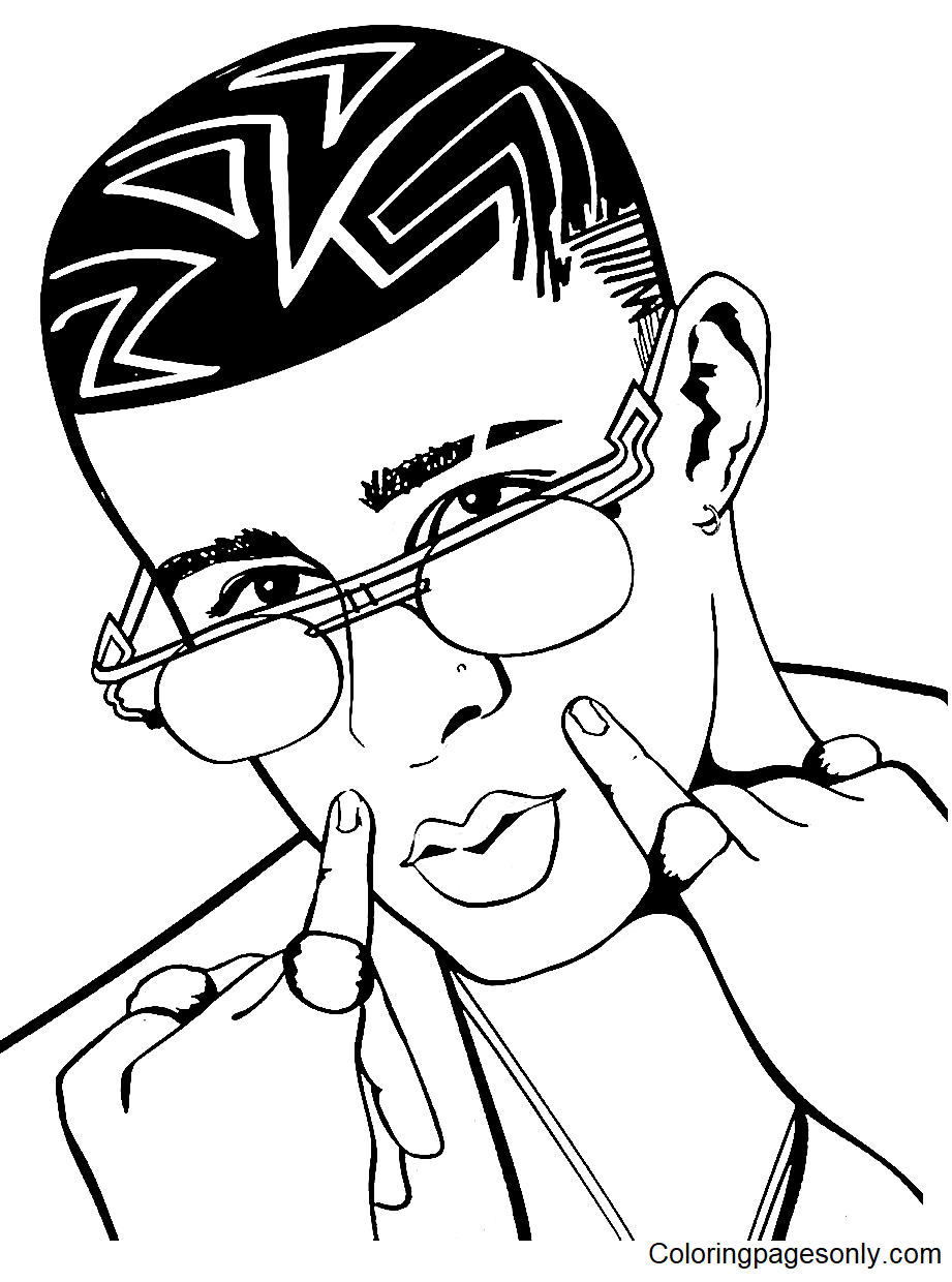 Bad Bunny Coloring Pages - Free Printable Coloring Pages