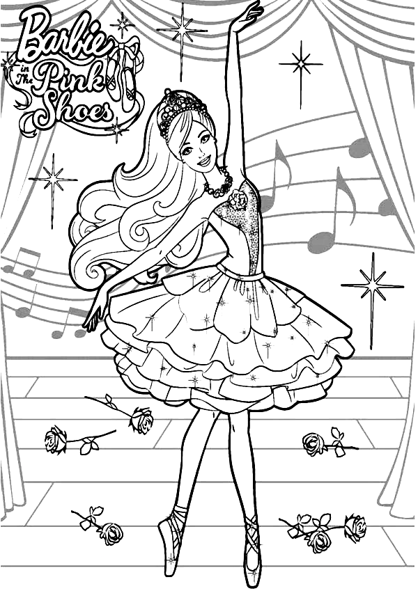 barbie ballerina coloring pages