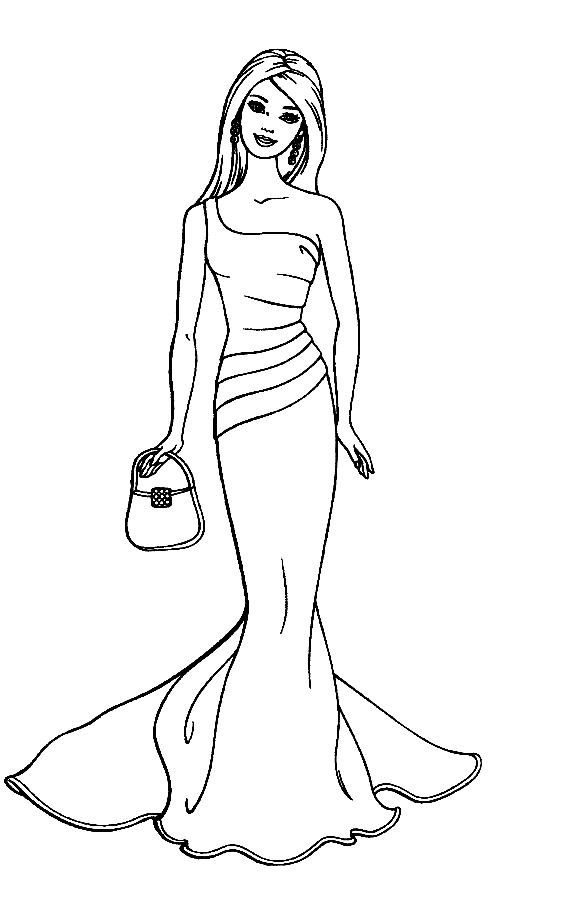 Barbie Free Coloring Page