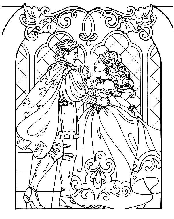 Barbie Princess With Prince Coloring Pages