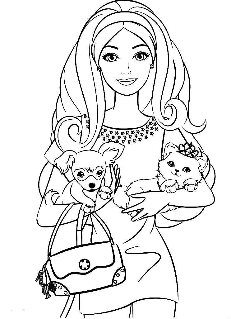 barbie dogs coloring pages