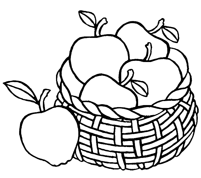 Basket of Apples Coloring Pages