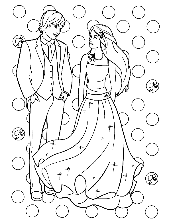 Beautiful Barbie and Friend Coloring Pages