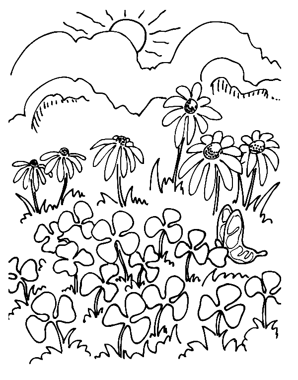 Beautiful Nature For Preschool Coloring Pages
