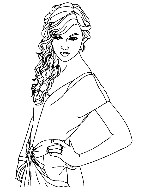Beautiful Taylor Swift Coloring Page