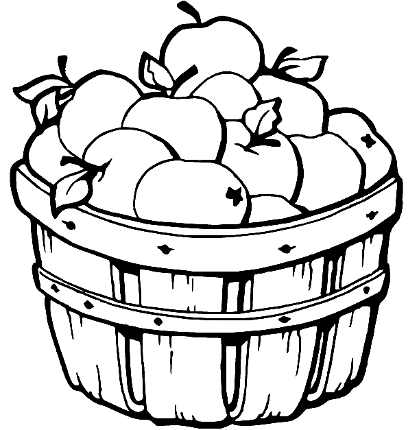 Grande cesta de maçãs da Apple