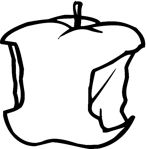 Bitten Apple Coloring Page