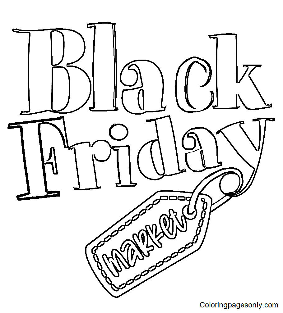 Black Friday Market Coloring Pages