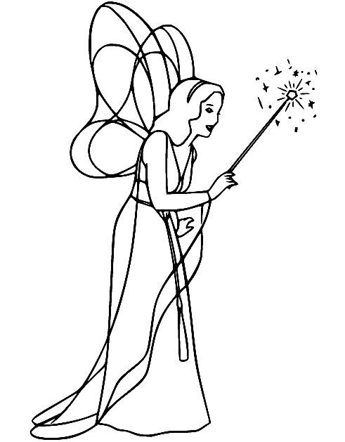Blue Fairy Coloring Page