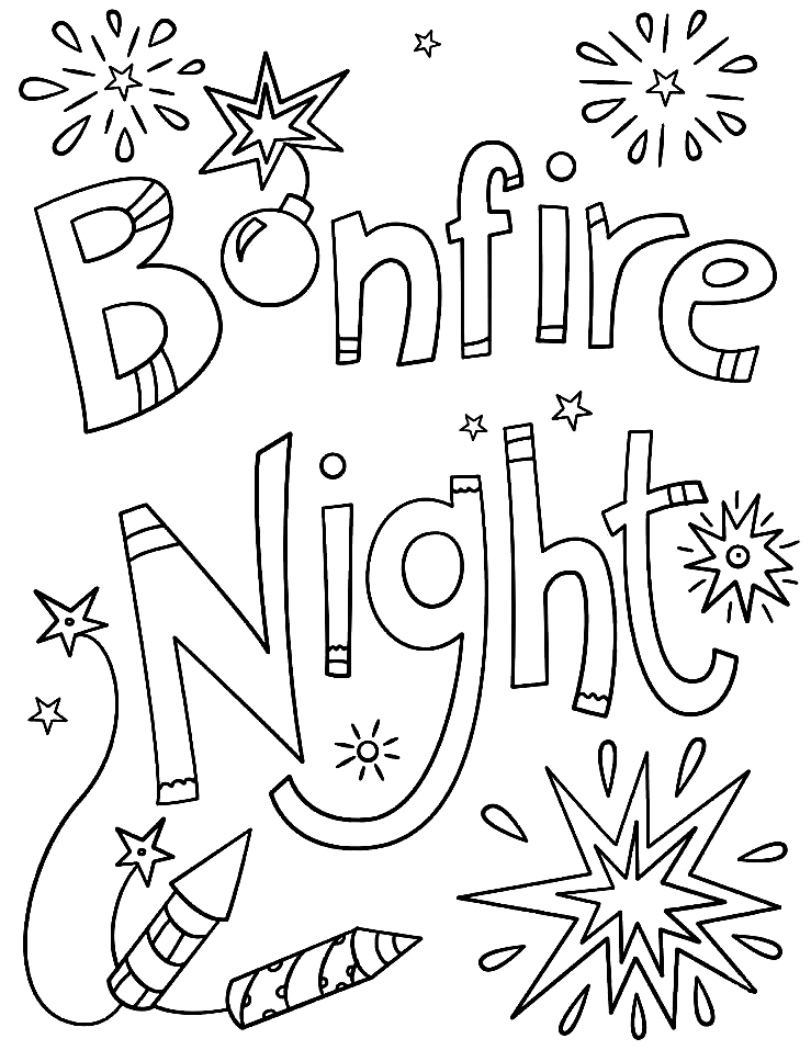 Bonfire Night para imprimir de Guy Fawkes Night