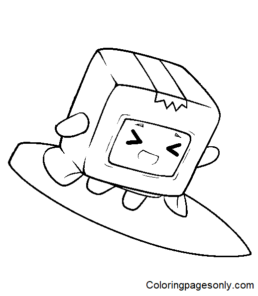 Boxy Surfing Coloring Page