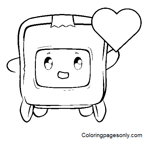 Boxy con la pagina da colorare del cuore