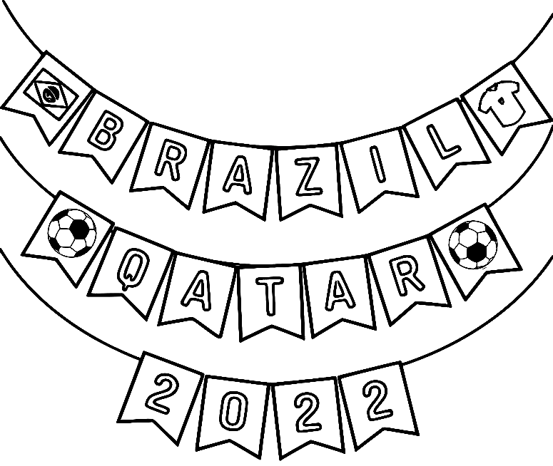 Раскраска Бразилия Катар - Чемпионат мира по футболу FIFA 2022