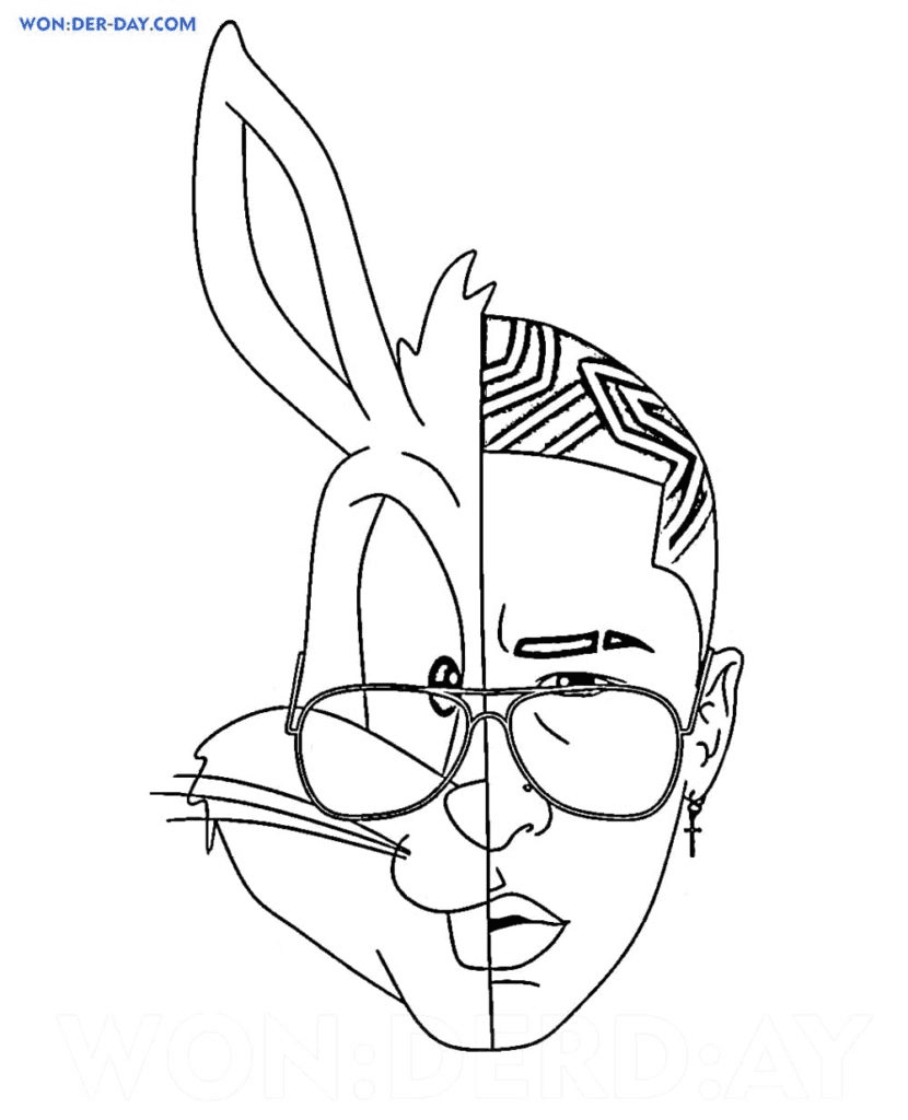 Bugs Banny and Bad Bunny Coloring Pages