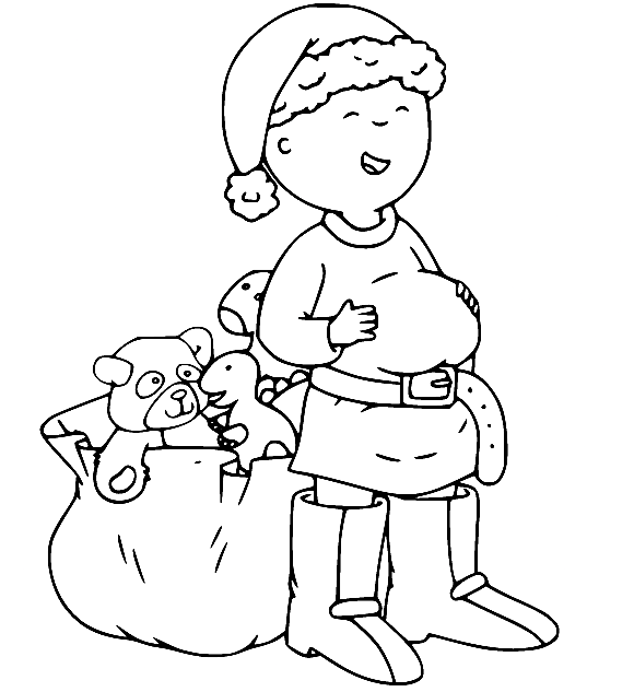 Caillou Christmas Coloring Page