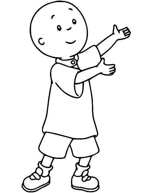 Caillou Dancing Coloring Page