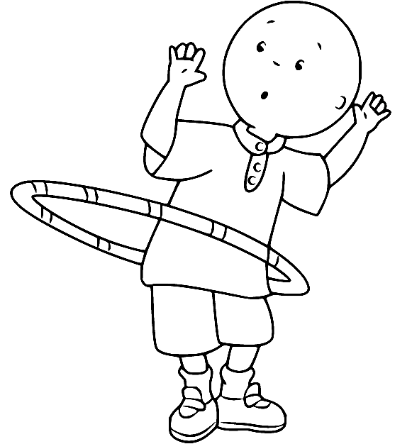 Caillou Playing Hula Hoop Coloring Pages