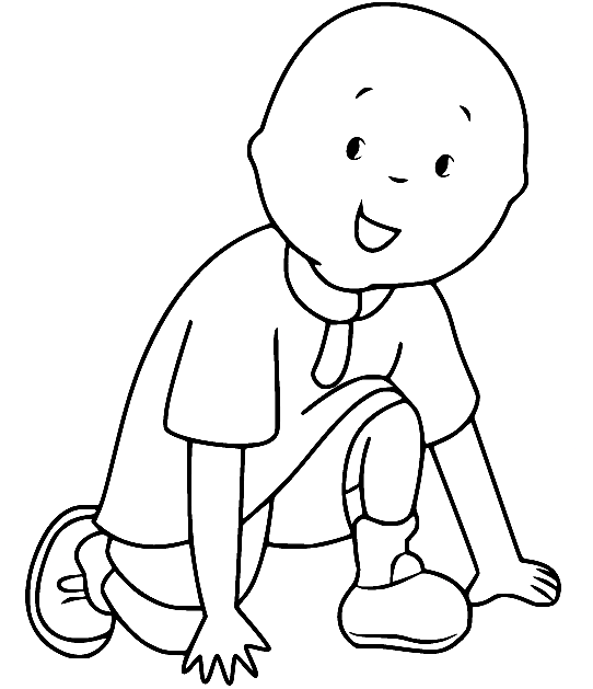 Caillou Ready to Run Coloring Pages