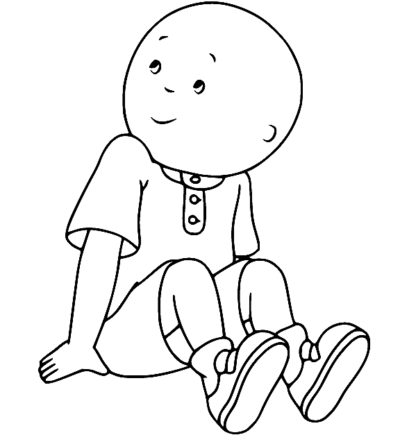 Caillou Sitting Coloring Page