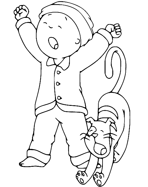Caillou and Gilbert Coloring Page
