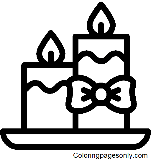 Candles Christmas Coloring Pages