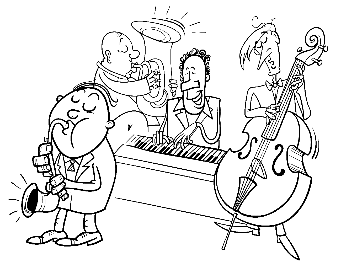 Banda di musicisti jazz dei cartoni animati dal jazz