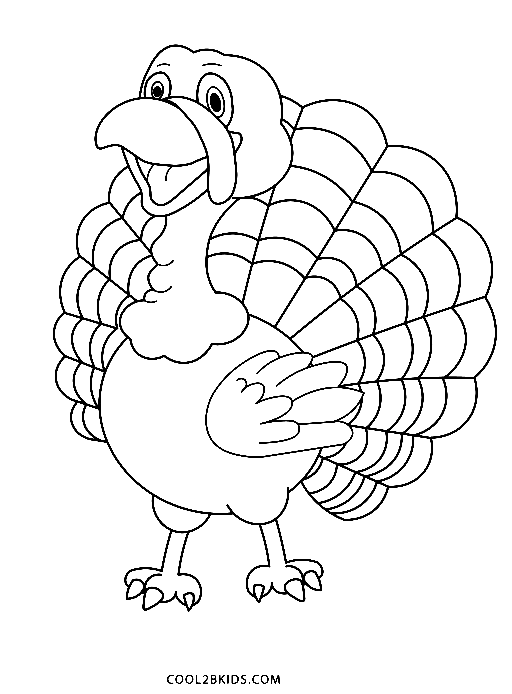 Cartoon Turkey Coloring Pages