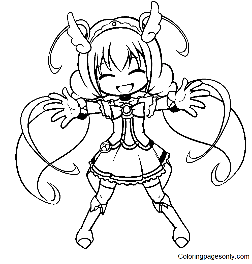 Chibi Emily Glitter Force Coloring Page
