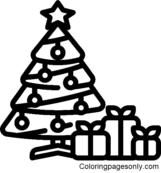 2023 年圣诞节的圣诞树和礼物