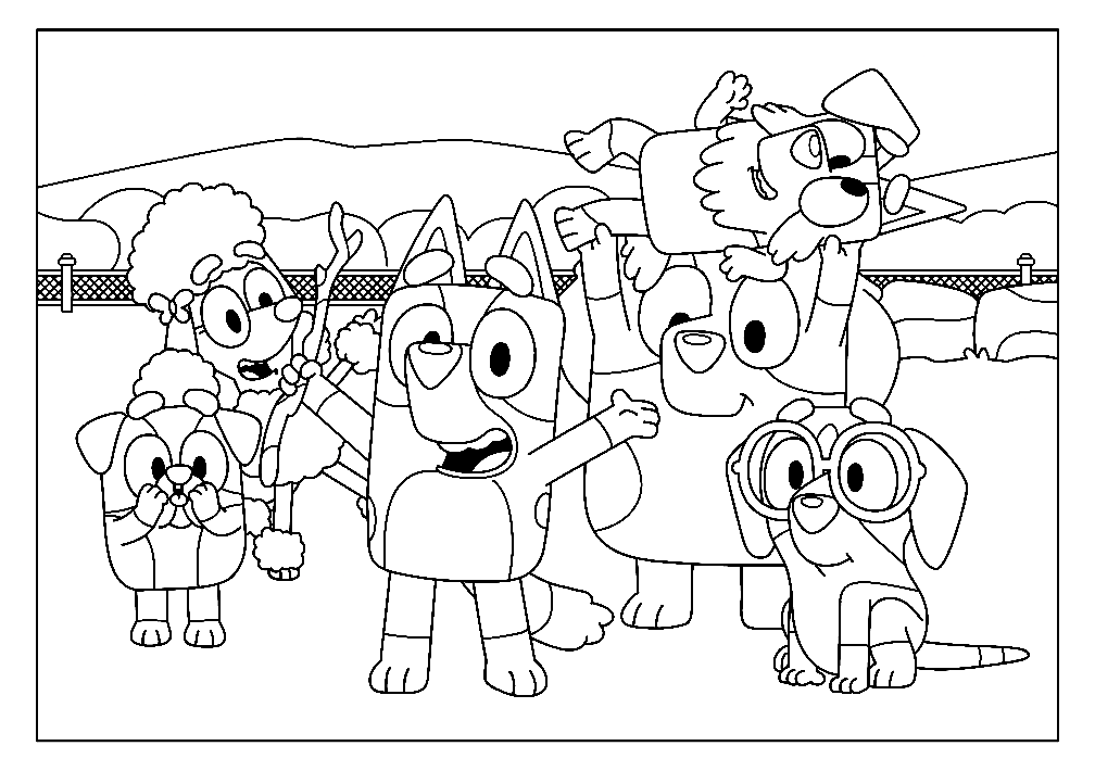 Circus Bluey Coloring Page
