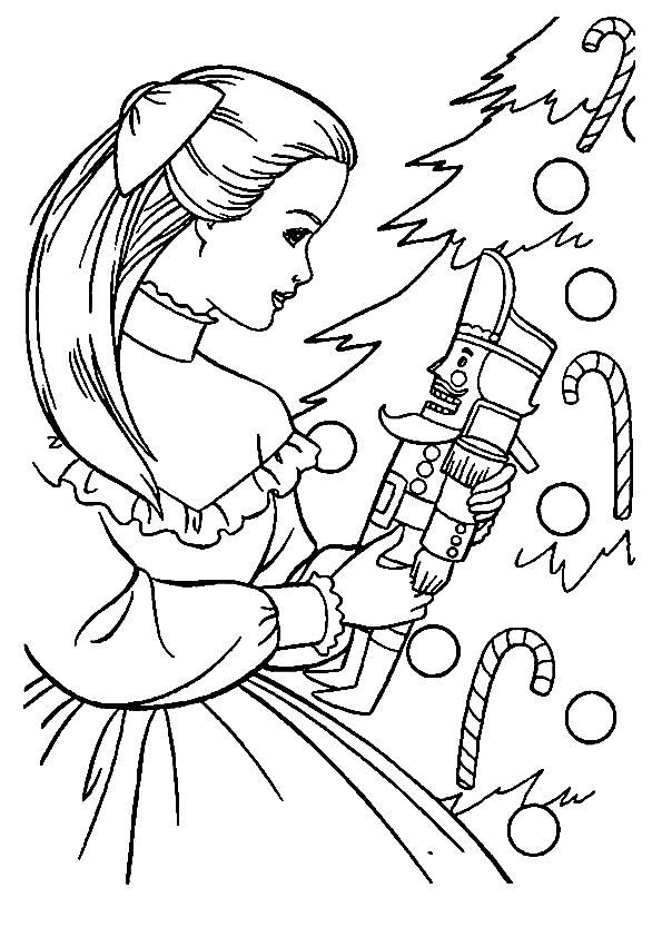 Clara with Nutcracker Coloring Page