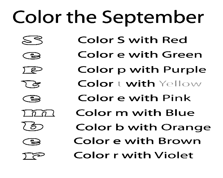 Pagina da colorare di settembre a colori