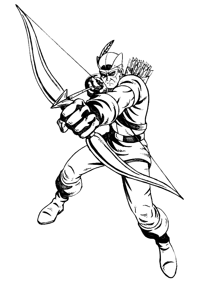Comic Green Arrow Coloring Page