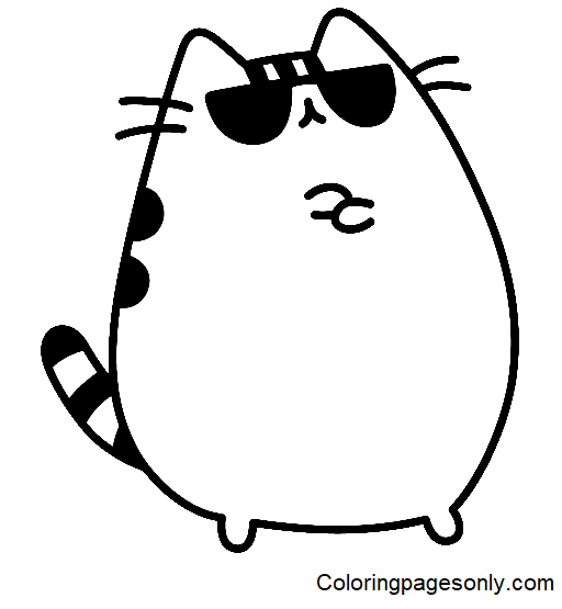 Cool Pusheen Coloring Page