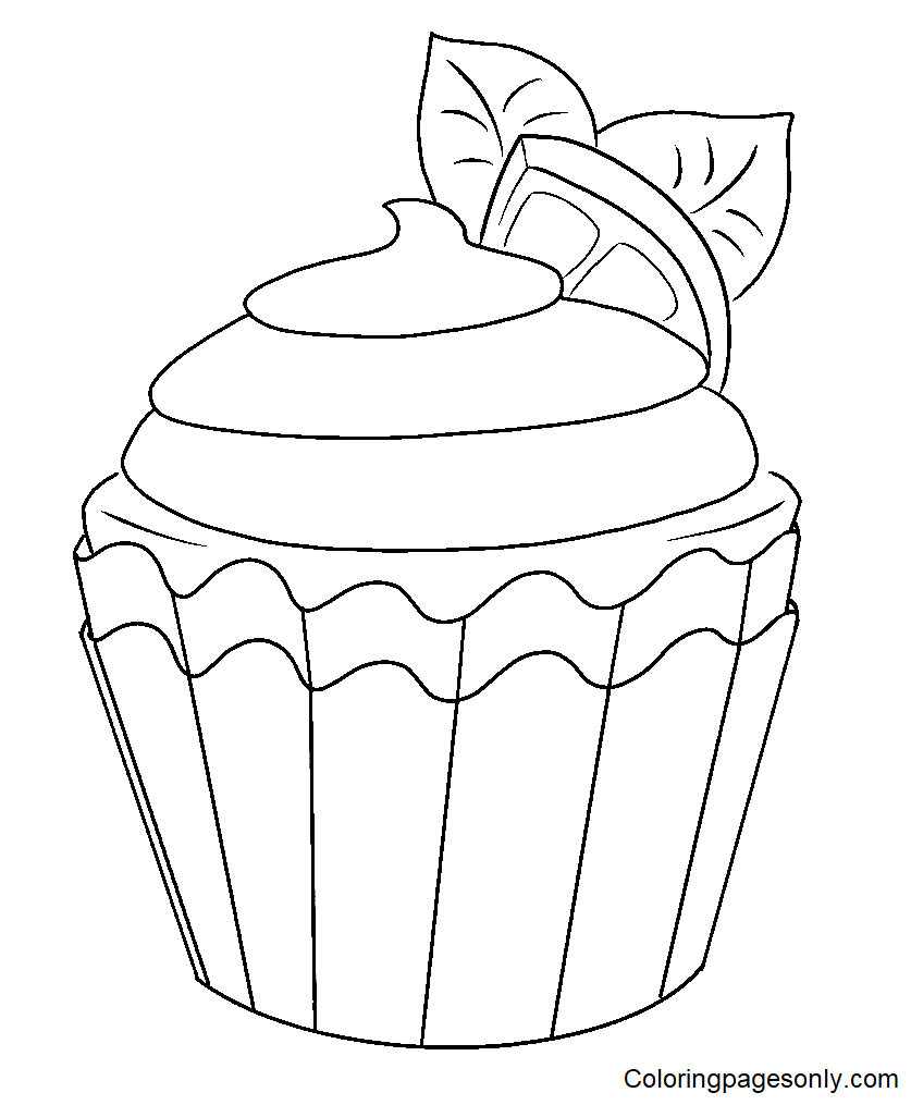 Cupcake-Blätter Malvorlagen
