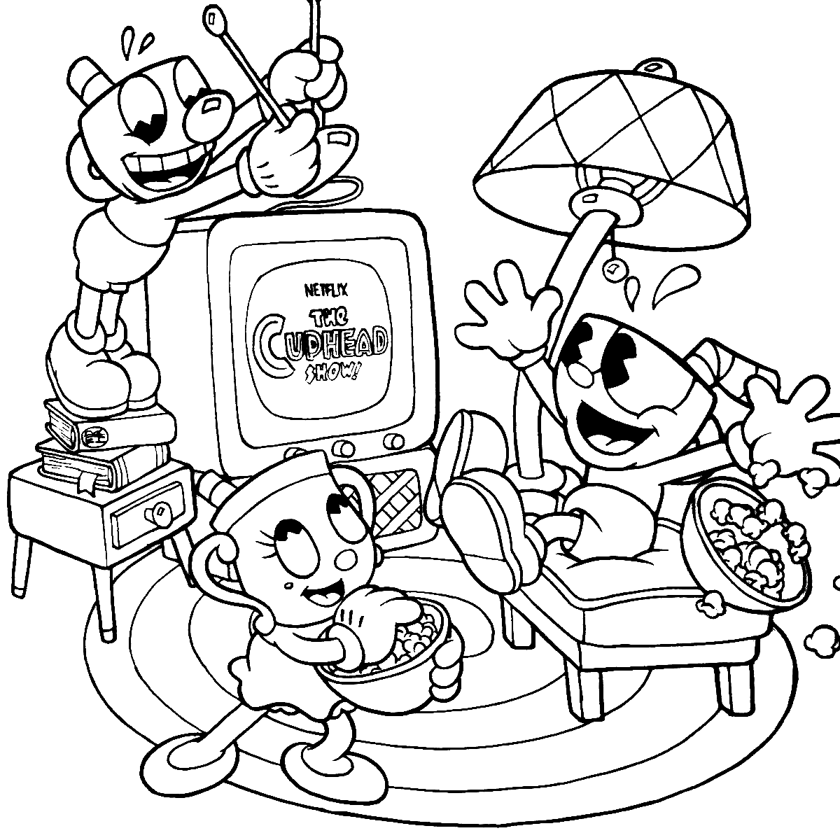 Cuphead e amigos de Cuphead