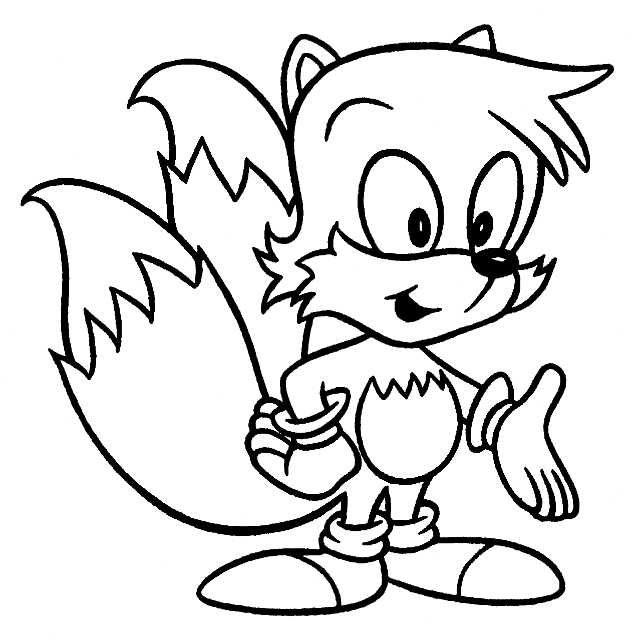 Tails The Fox Coloring Page Download Free Printable