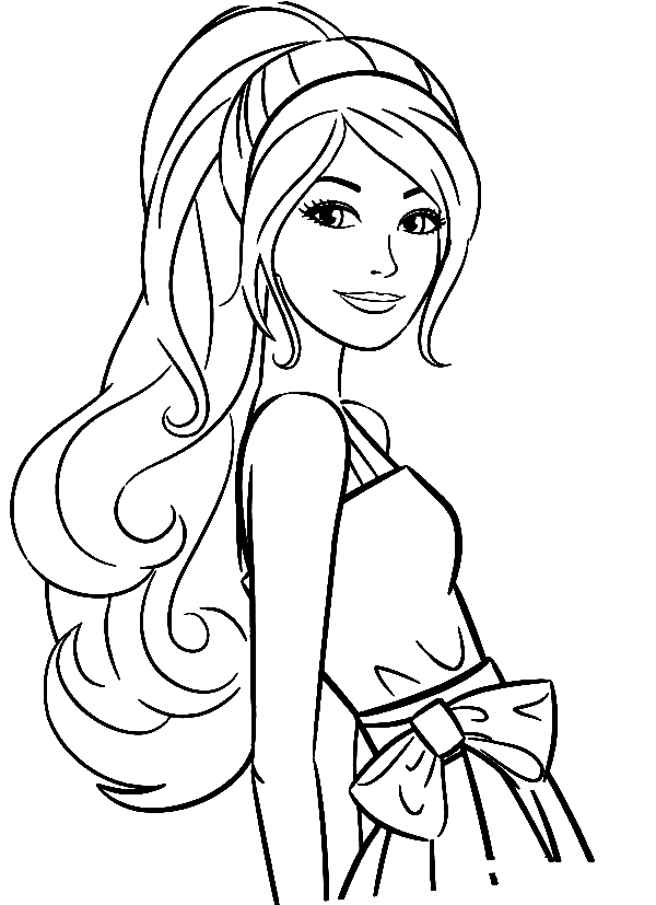 Cute Barbie Coloring Page