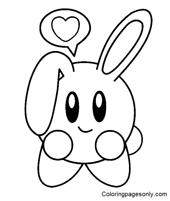Cute Bunny Kirby Coloring Pages - Kirby Coloring Pages - Coloring Pages