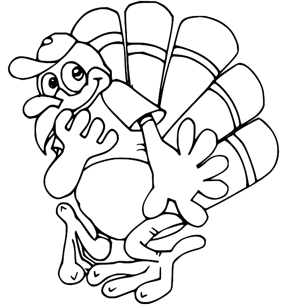 Cute Cartoon Turkey Coloring Page Free Printable Coloring Pages