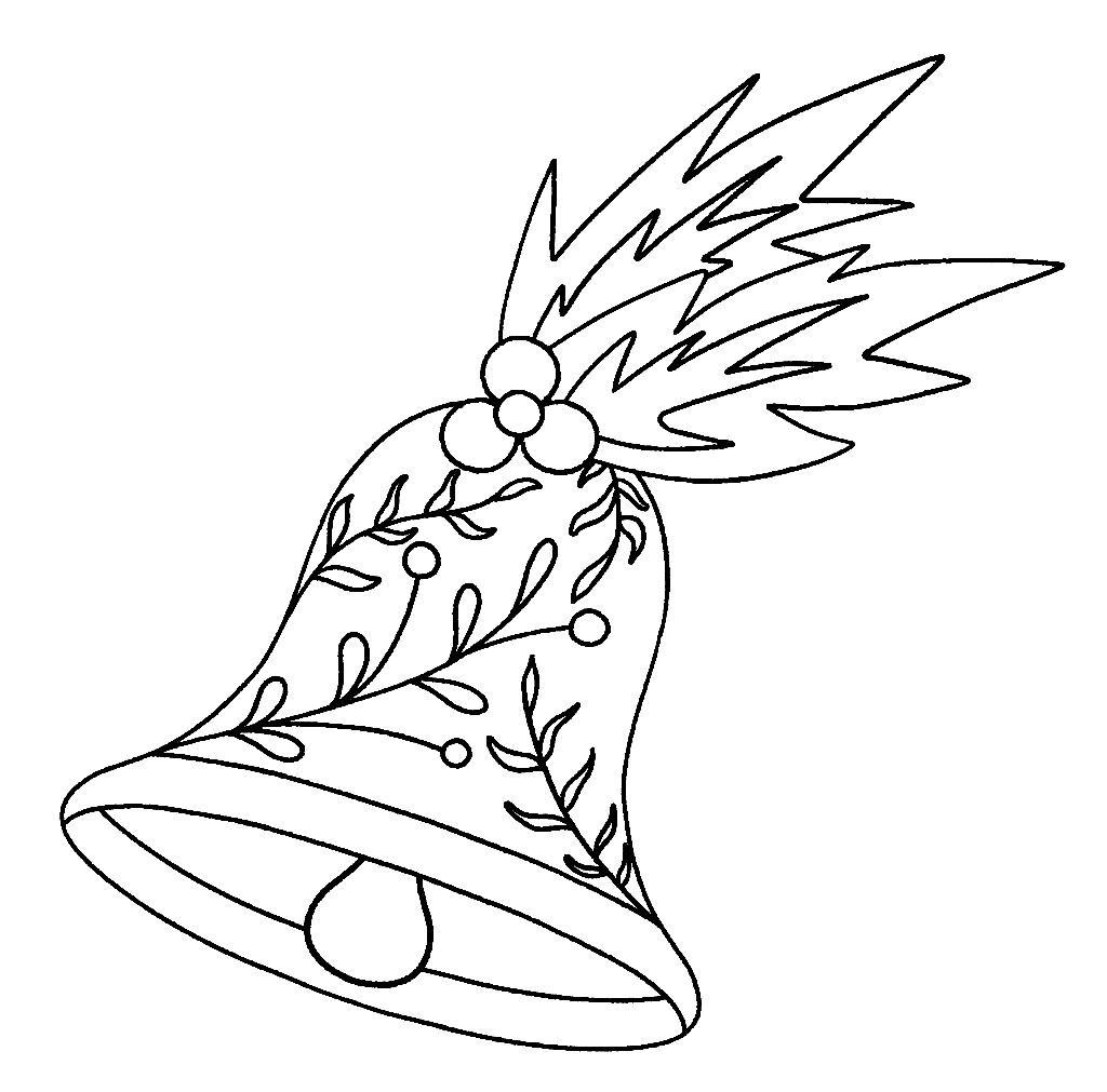 Cute Christmas Bell Coloring Page