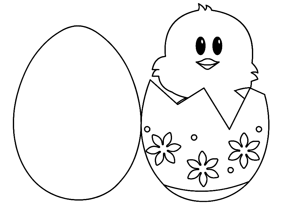 Cute Easter Card Coloring Page