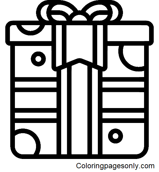 Cute Gift Christmas Coloring Page
