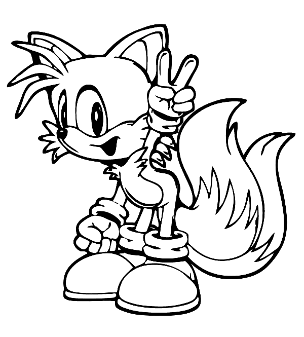 Cute Miles Tails Coloring Page