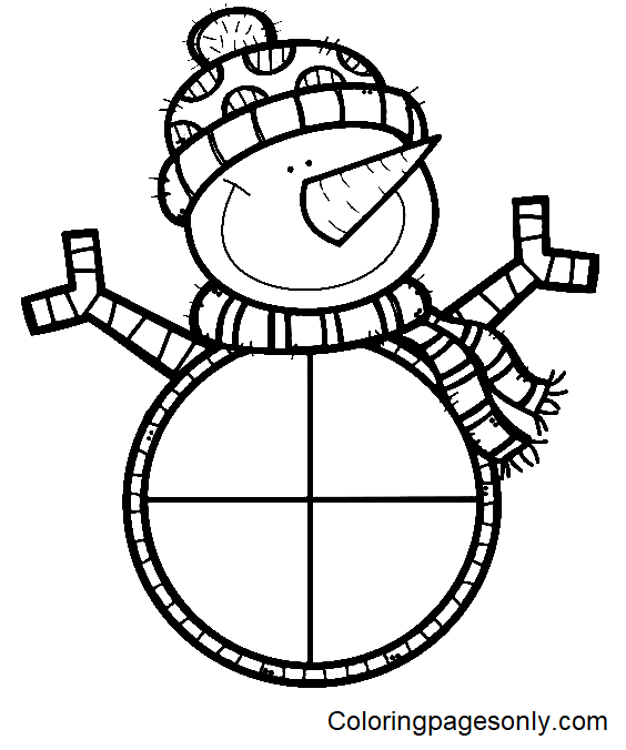 Cute Snowman Sheet Coloring Page